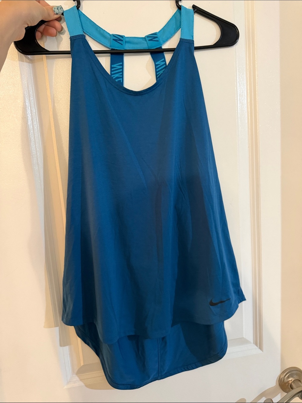 Nike Teal Blue Women's Athletic Tank with Contrast Straps